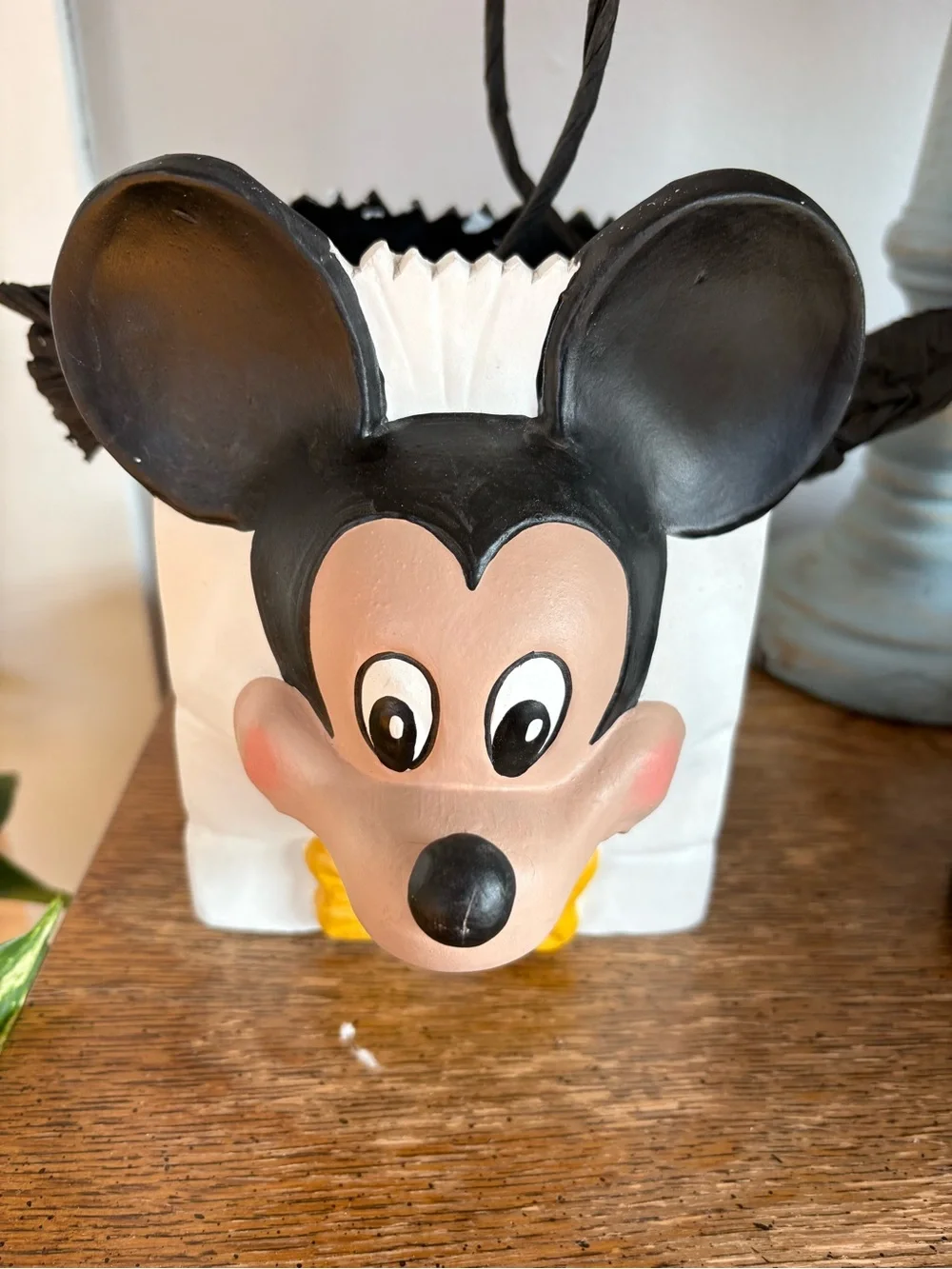 Ceramic Gift Bag Floral Container with 3D Mickey Mouse Like Cartoon
